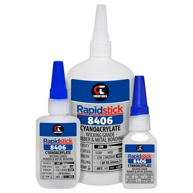 Rapidstick™ 8406 Cyanoacrylate Adhesive (Wicking Grade, Rubber & Metal Bonding)
